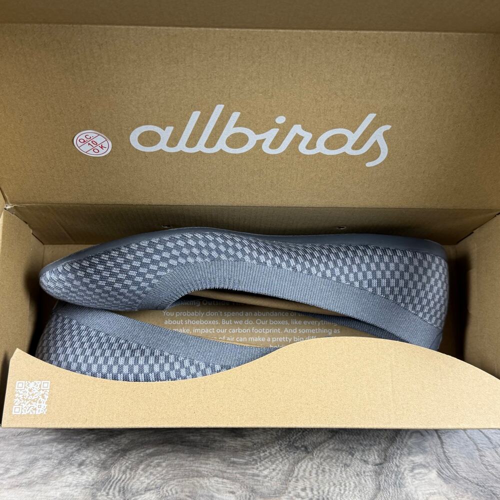 NIB Allbirds 10 Tree Breezer Knit Pack Medium Stormy Grey Ballet Flats - Picture 8 of 10
